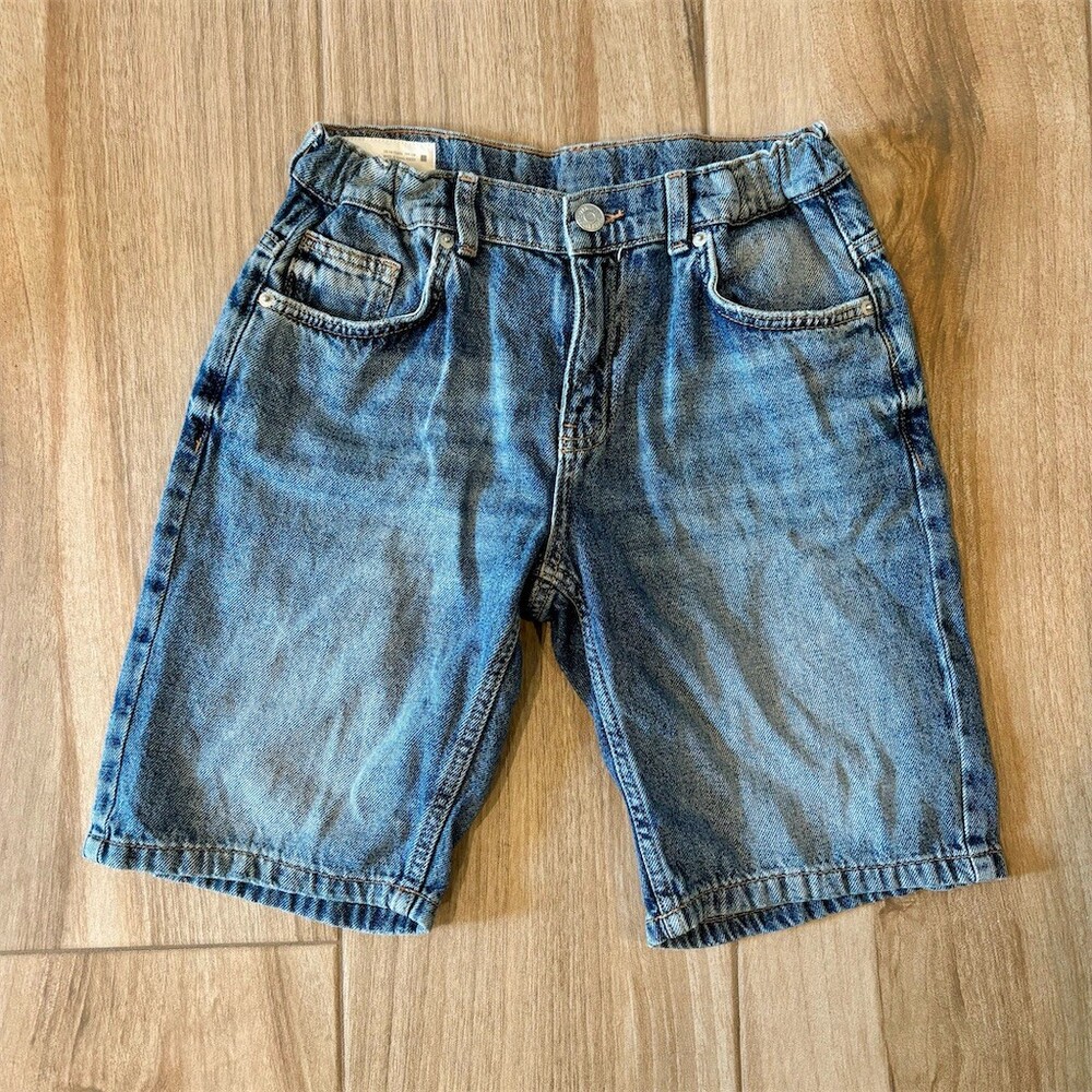 ZARA Kids Denim Shorts Blue 5-Pocket Boyfriend Fit Size 14-15 Years